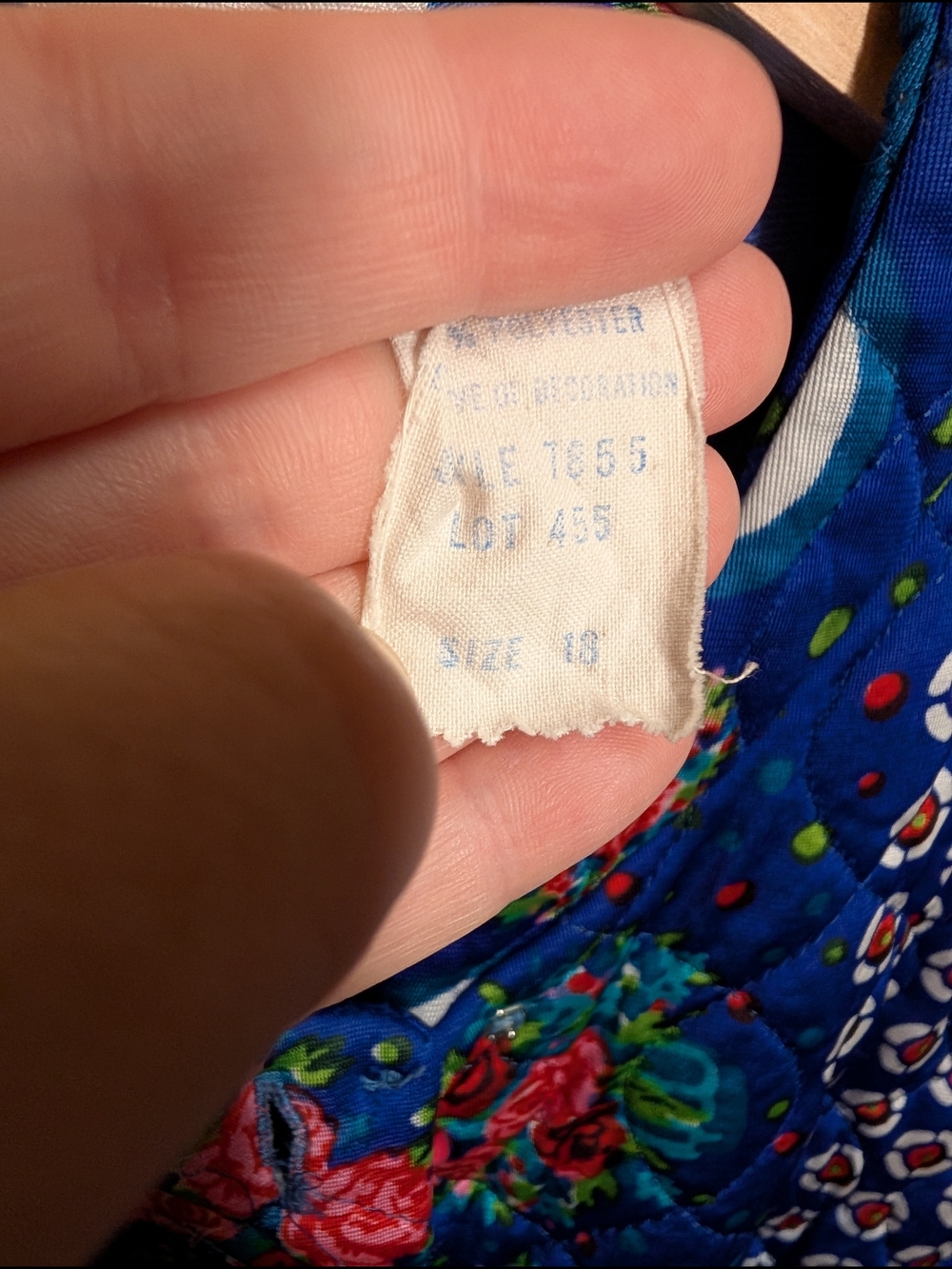 Vintage Blue Floral Maxi Housecoat Dress - Picture 4 of 8
